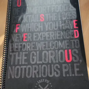 Menu book