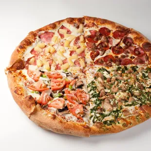 4 in 1 Pizza ... Hawaiian, meat-lover, big easy, vegetarian .