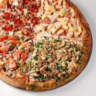 4 in 1 Pizza ... Hawaiian, meat-lover, big easy, vegetarian .