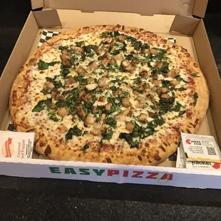 2 Topping Pizza - Spinach &amp; Chicken