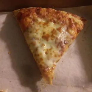 As you see over cooked pizza fried on top and very thin layer of cheeses asked for extra cheese