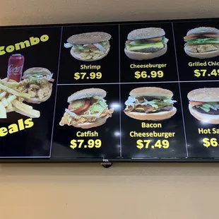 a menu for a fast food restaurant