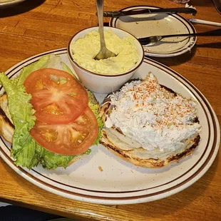 Chicken Salad Croissant with a side of potato salad. Yum!