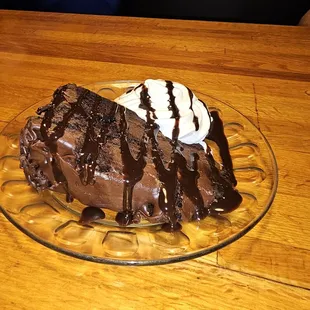 Chocolate Cake, which is large enough to share and oh so rich.