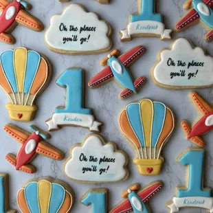 Air Adventure birthday cookies