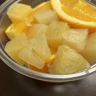 $5 Fresh Fruit bowl! I mean canned pineapple!