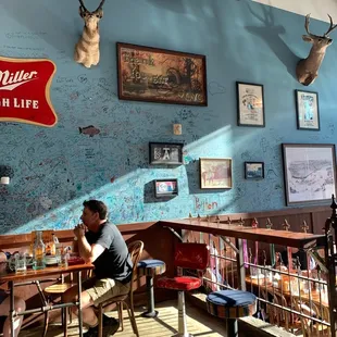 a man sitting at a table