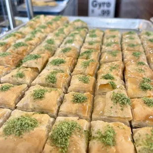 a tray of baklaa