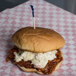 a pulled pork sandwich