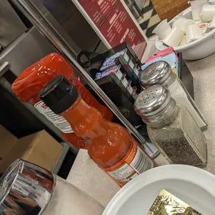 Table condiments. If it isn't here, you don't need it.