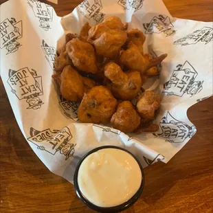 Tempura Mushrooms with Bleu Cheese