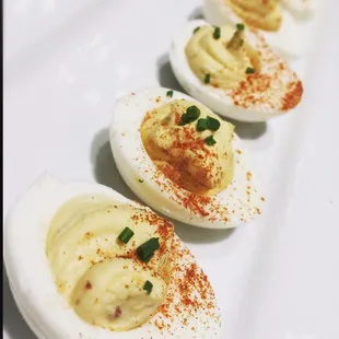 Truffle Deviled Eggs. Grab a Healthy Snack on the Go! Gluten Free, Dairy Free, Vegetarian.