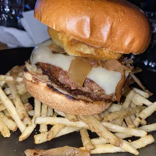 double onion lamb burger