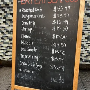 Current Costs as of 10/17/22. Live and frozen crawfish are priced the same!!