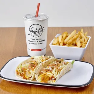 Crispy chicken tacos combo