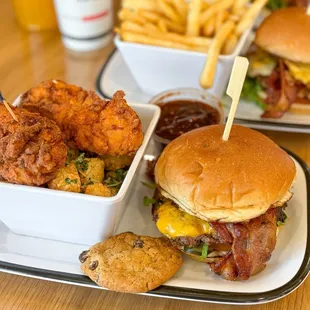 chicken wings and fried chicken, food