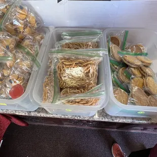 a variety of food items