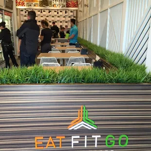 a group of people eating