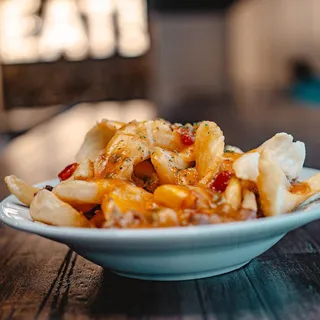 Loaded Pork Green Chile Cheese Fries