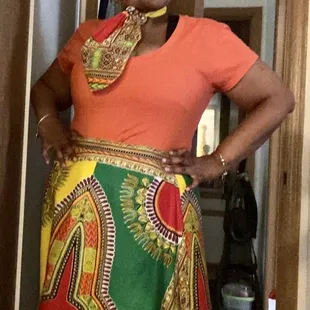 Wear African skirt and scarf .... #myblackisBeautiful