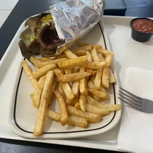 Lamb Gyro on Pita #1. Gyro Combo with Fries