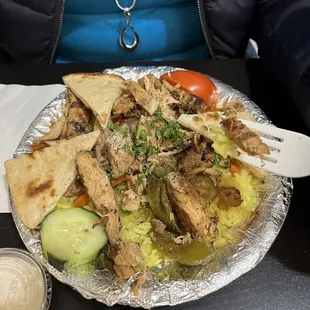 Greek chicken bowl on rice