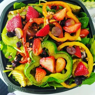 a close up of a salad