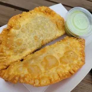 Picadillo and a guava anv cheese