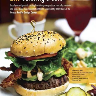 "Surf &amp; Turf" Big Island Beef Burger, Polenta "Fries", Kula Romaine Caesar &amp; EATPickles 2011