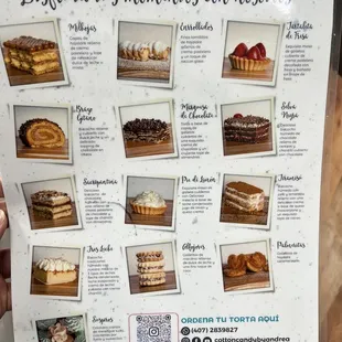 Dessert Menu