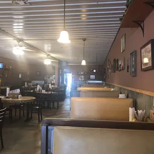 the inside of a restaurant