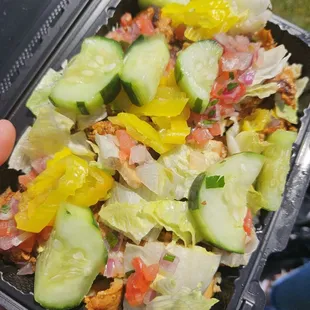 Chicken souvlaki rice bowl