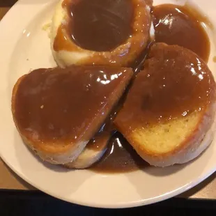 Shredded roast beef sandwich with mashed potatoes with brown gravy l. Omg highly recommend