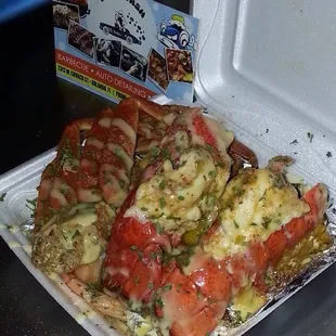 Lobster, lots of seafood - Yum!