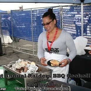 Raiders Industry day bbq cook off Chef Aaronette King
