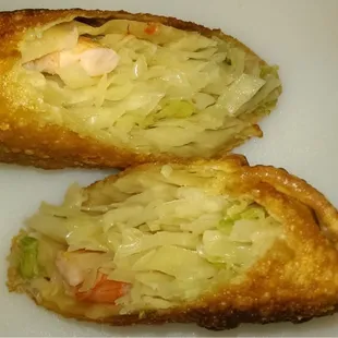 Shrimp egg roll inside.