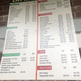 the menu