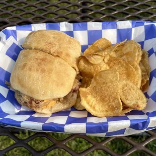 Pulled Pork Sandwich with Kettle Chips
