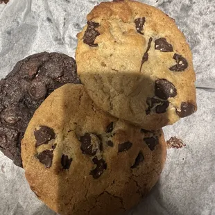 Chocolate chip cookies Chocolate chocolate chunk