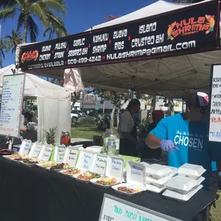 Hula and Shrimp food booth