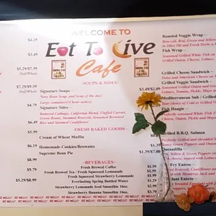 wall menu