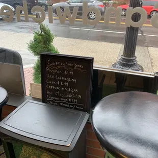 A few seats by the window.