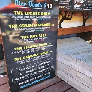The menu