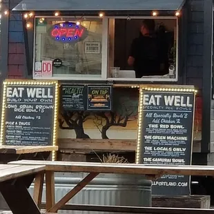 Open on this rainy evening in June.