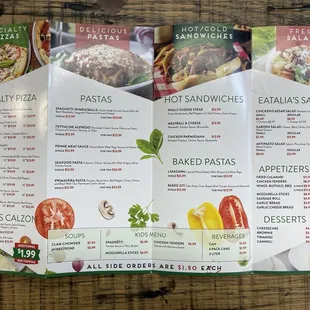 Inside the paper menu