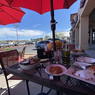 Nice patio area and we had beautiful weather.