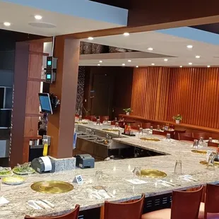 interior, sushi and sashimi