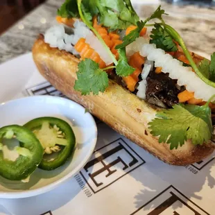 Roast duck banh mi
