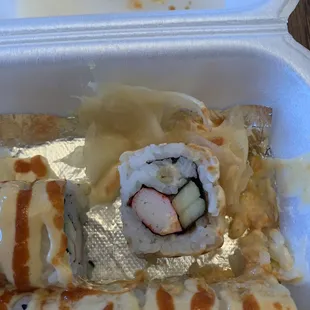 Spicy crab sushi