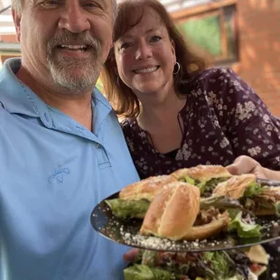 Pork sliders and Italian nacho appetizers. yum!